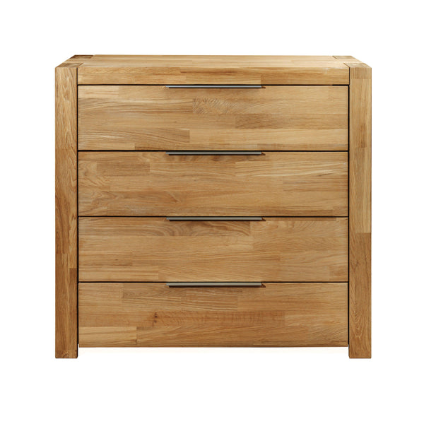 Cassettiera in rovere massiccio a 4 cassetti in stile scandinavo 
