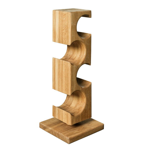 Portabottiglie in rovere NordicStory Alma, supporto per 4 bottiglie