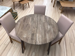 NordicStory Tavolo da pranzo rotondo allungabile in rovere massiccio con piano rotondo 