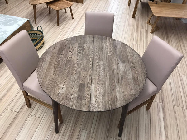 NordicStory Tavolo da pranzo rotondo allungabile in rovere massiccio con piano rotondo 