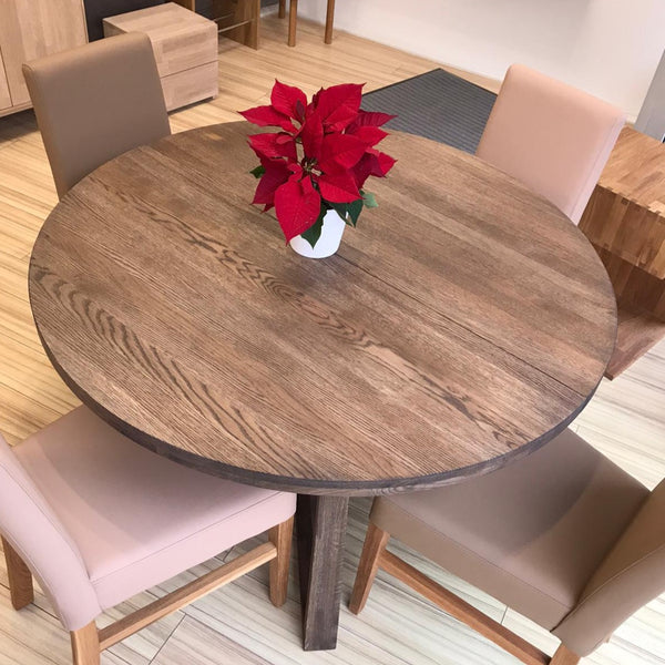 NordicStory Tavolo da pranzo rotondo allungabile in rovere massiccio