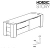 NordicStory tavolo TV credenza cassettiera soggiorno legno massiccio rovere 100 naturale sbiancato