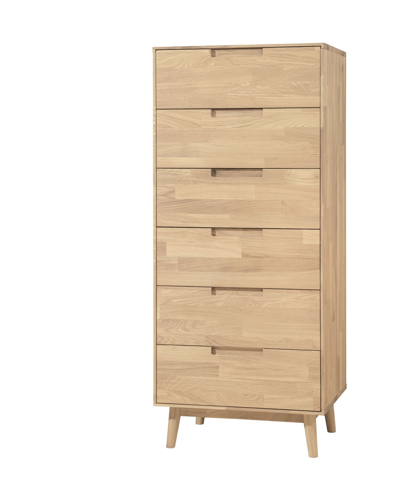LIKIMIO Cassettiera Scanalata 6 Cassetti – Rovere Naturale, Moderna, Per Camera Da Letto O Soggiorno - 2